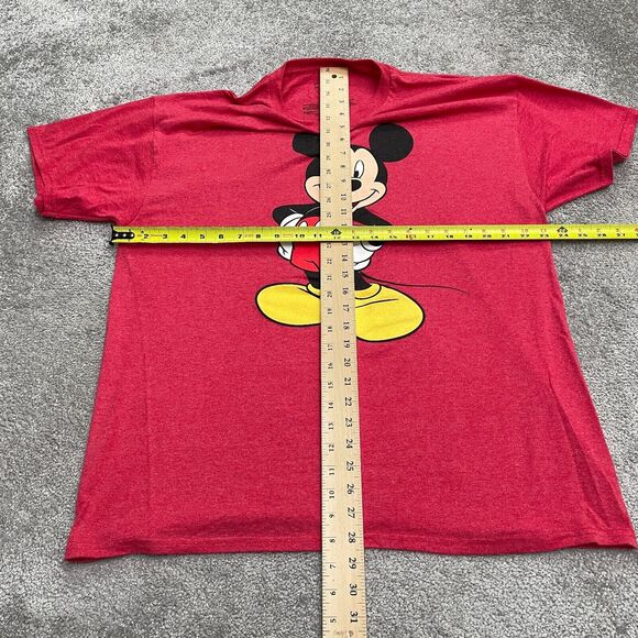 Disney Mickey Mouse Graphic T-Shirt Mens XL Red Crew Neck Short Sleeve Tee Top - Picture 5 of 8